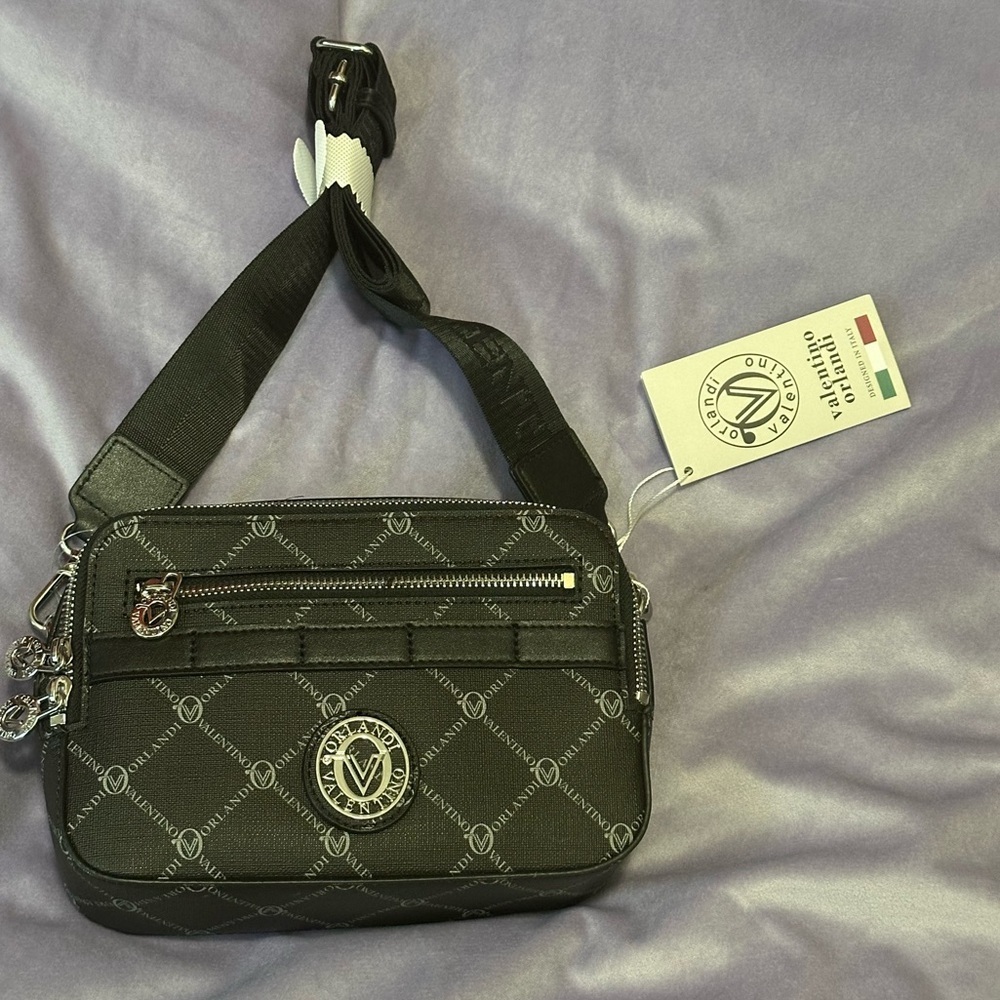 NWT VALENTINO ORLANDI Crossbody Camera Bag Purse Black MSRP $199 style V-3007